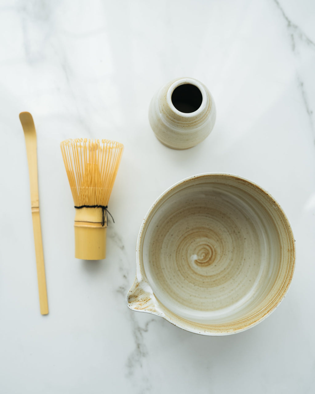 Ceramic Matcha Tea Set with Bamboo Whisk, Scoop & Whisk Holder