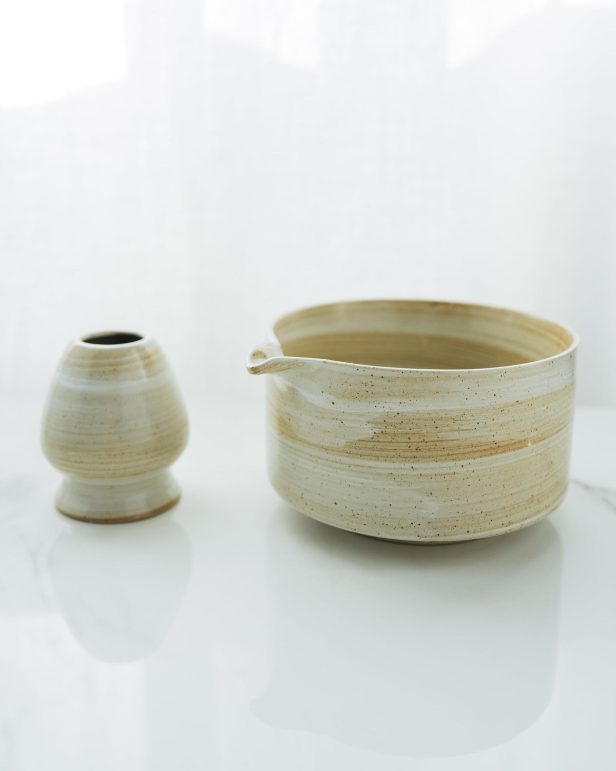 Ceramic Matcha Tea Set with Bamboo Whisk, Scoop & Whisk Holder